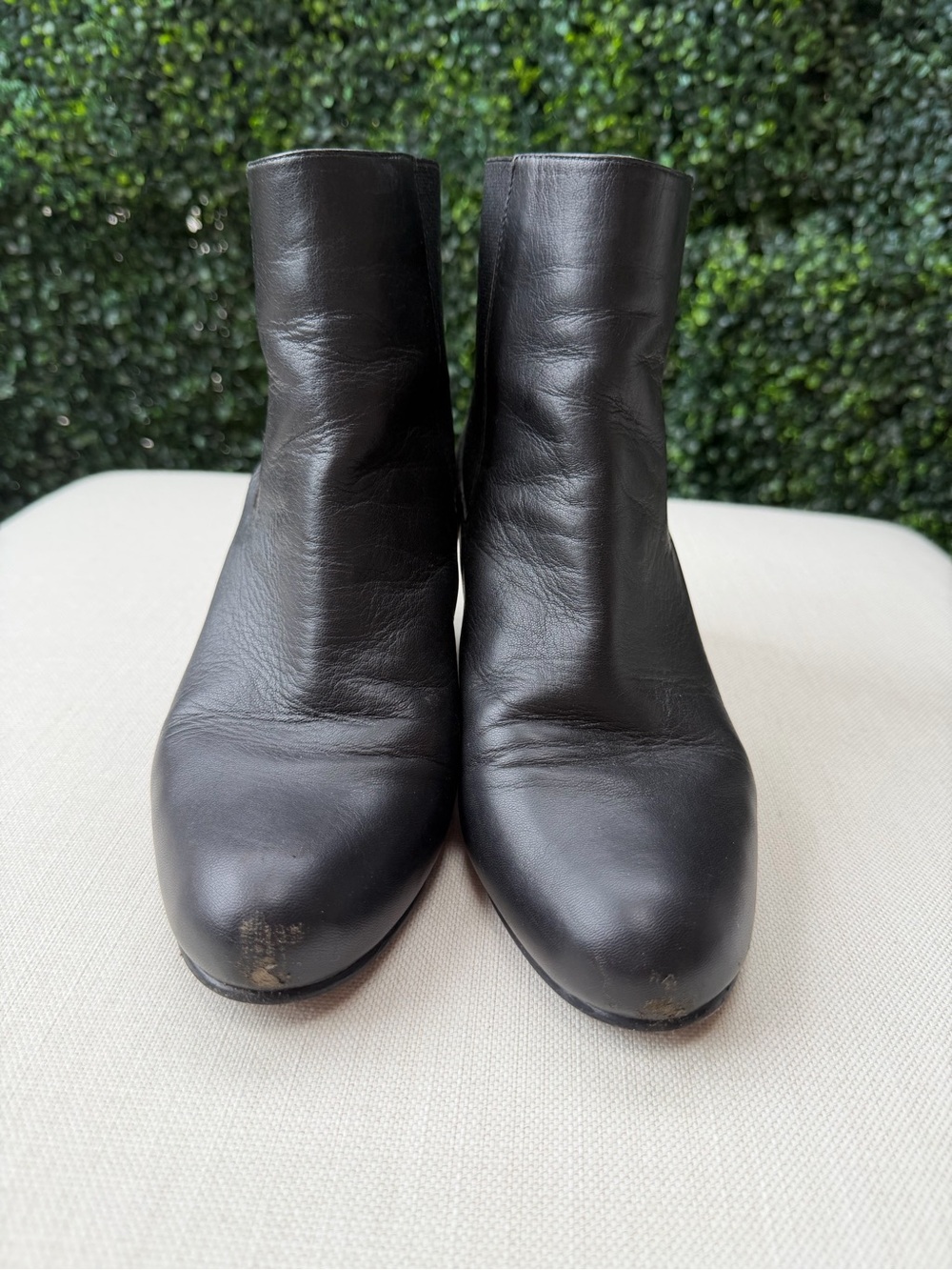 GUC Stuart Weitzman Classic Black Leather Wedge Women's Ankle Booties Size 9M